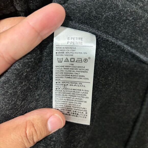 Banana Republic Lightweight Brushed Short Jacket Small Petite Dark Charcoal Grey - Picture 9 of 10